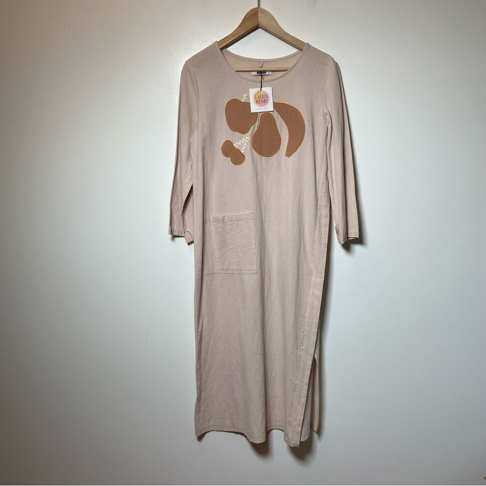 Laurs Kemp Upcycled Dress with Fruity Patch Design NWT